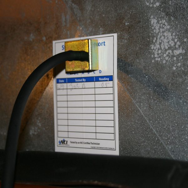 Static Pressure Port Stickers | National Comfort Institute